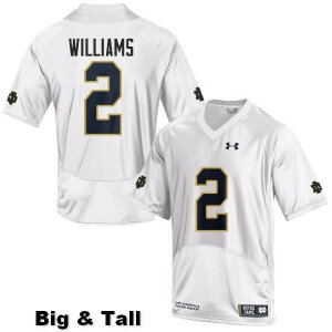 Notre Dame Fighting Irish Men's Dexter Williams #2 White Under Armour Authentic Stitched Big & Tall College NCAA Football Jersey LXR4499NN